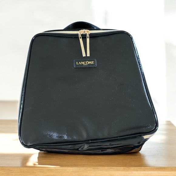 Lancome Black Cosmetic Bag with Gold Zipper and Textured Finish - Picture 9 of 9